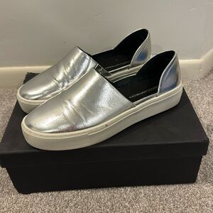 Silver slip on sneakers